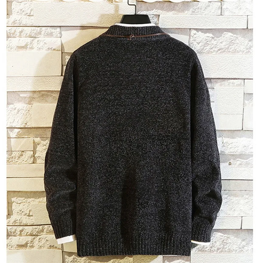 Новинка, мужская вязаная одежда, осень-зима, модный бренд, мужские свитера, пуловеры, вязаная, шерстяная, тёплая, облегающая, повседневная, вязанная