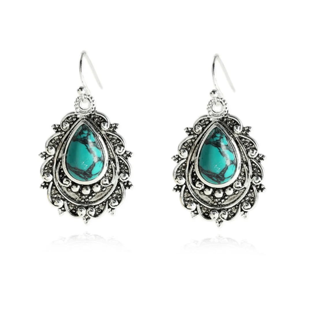 Винтажная женская серьга богемный посеребренный крючок длинные Подвесные