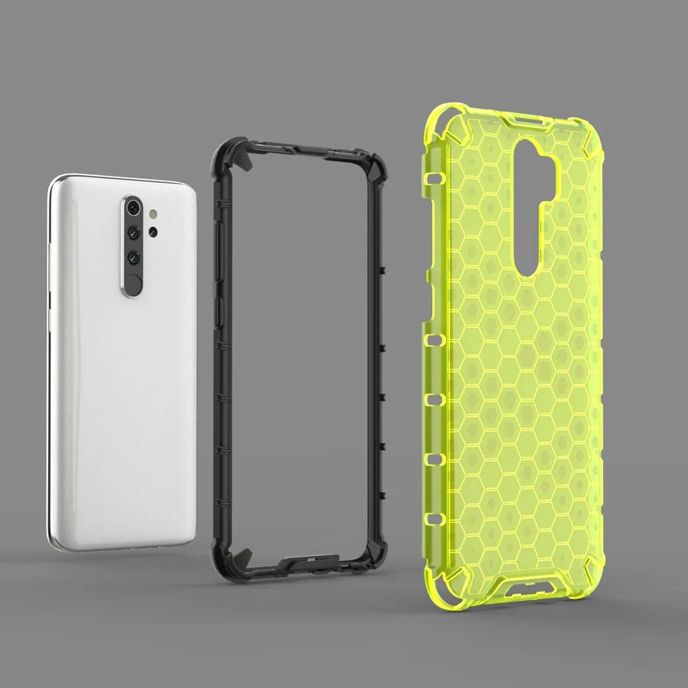 Сотовый из гибридного материала на основе ТПУ и ПК Броня чехол на Etui Xiaomi Redmi Note 8 Pro противоударный жесткий чехол для телефона прозрачный чехол Xiaomi Redmi Note 8