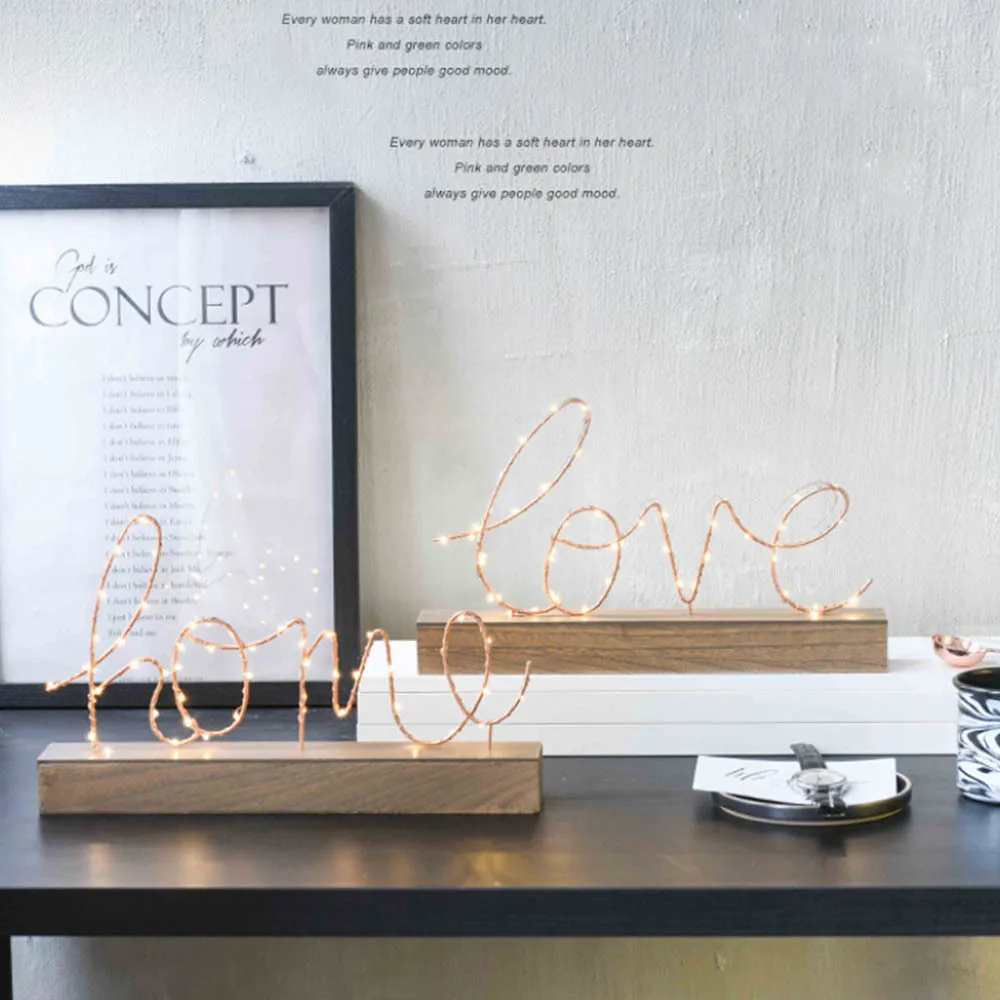 Домашний декор деревянная подставка железные любовь буквы домашние