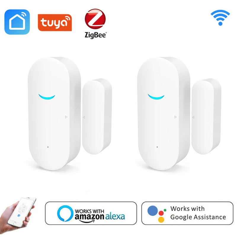 

Tuya Smart Zigbee WiFi датчик для двери, смарт-детекторы открытия/закрытия дверей, приложение Smartlife, датчик окон с Alexa Google Home