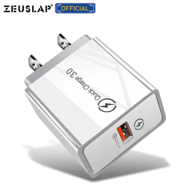 Зарядное устройство ZEUSLAP с вилкой для ЕС/США быстрая зарядка 3 0 телефона адаптер