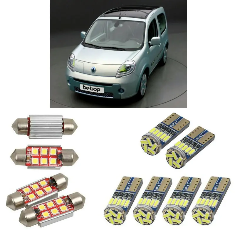 

Interior led Car lights For Renault kangoo be bop kw01 2009 car accessories boot light License Plate Light 8pc