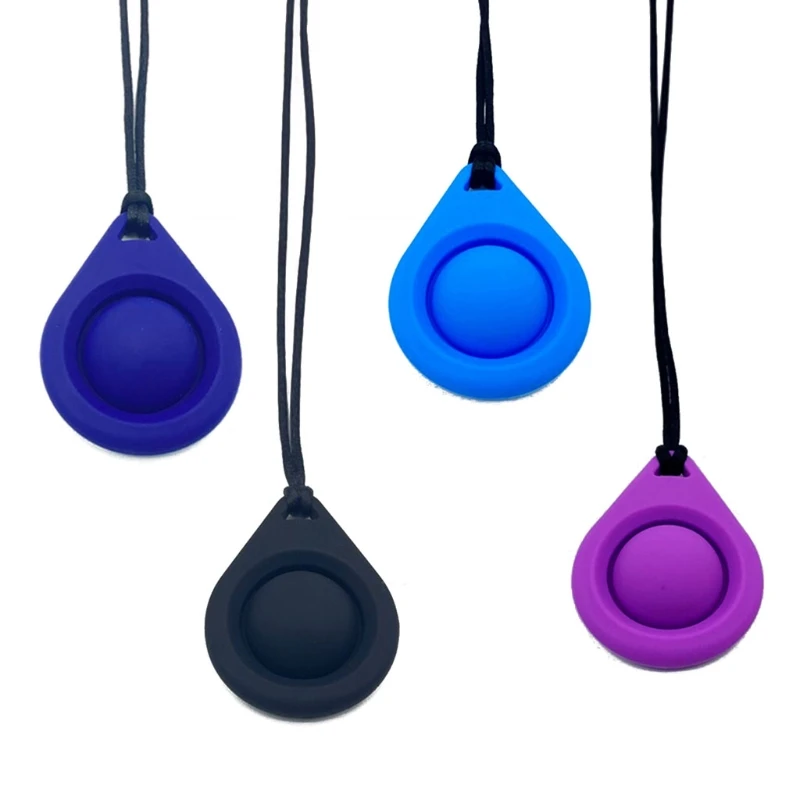 

Baby Silicone Teether Sensory Chew Pendant Soother Necklace Teething Nursing Toy