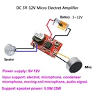 1 шт. DC 5V-12V micro eletret микрофон конденсаторный мини микрофон усилитель плата