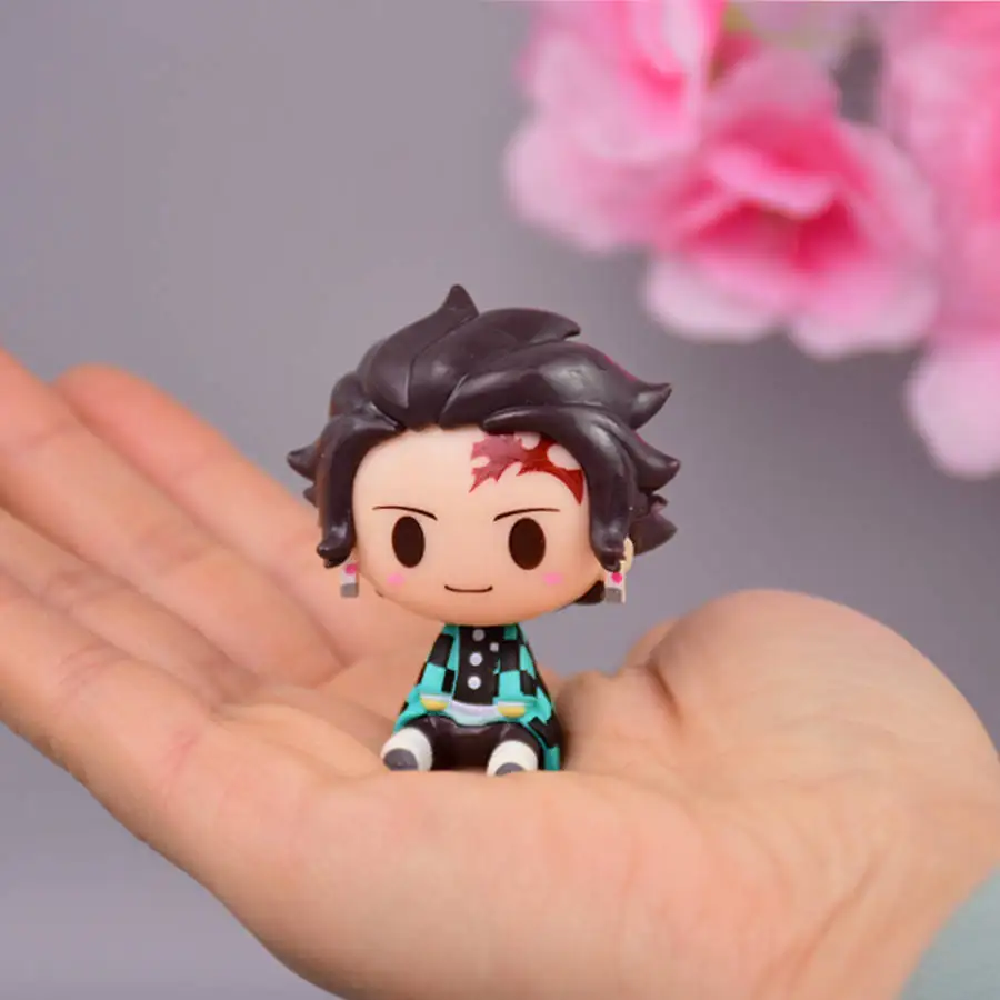 

Anime Demon Slayer Figures Kimetsu No Yaiba Q Version Action Figure Model Kamado Tanjirou Kamado Nezuko Kawaii Boy Kids Toy Gift