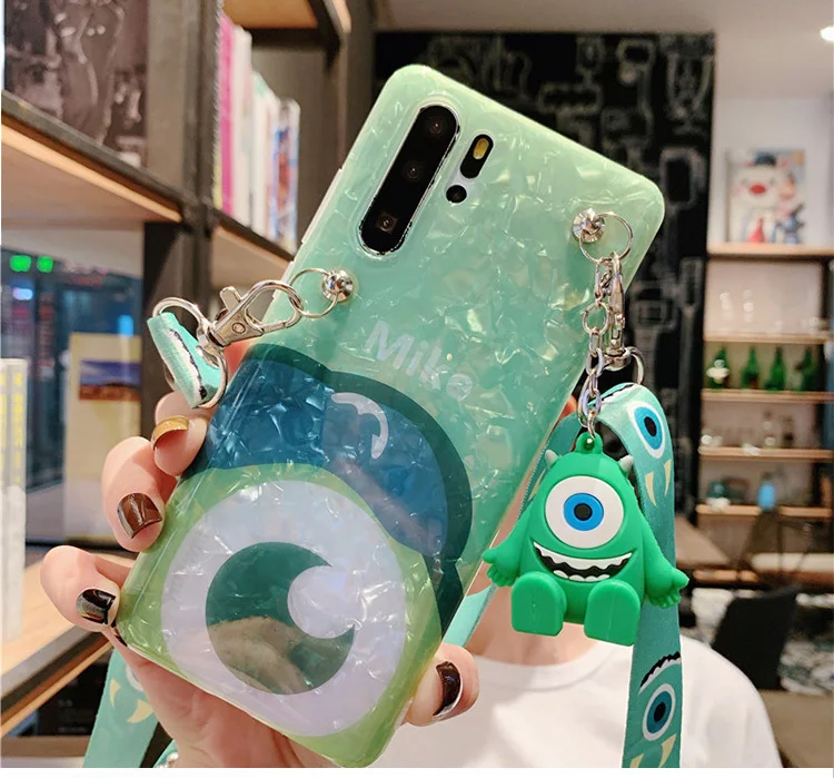 case toy strap B Чехол Sam S10 Coach style Monsters, милый мягкий чехол Sullivan для samsung S10 S9 S8 plus note8 note9, чехол+ игрушка+ длинный ремень - Цвет: case toy strap B