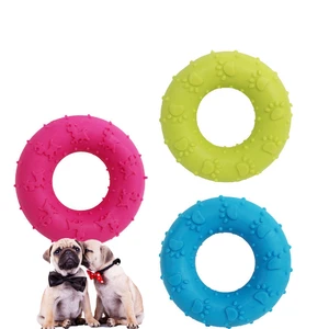 New Dog Biting Rings Pet Rubber Molar Toy Puppy Cleaning Teeth Chew Toys Bite-Proof Dogs Training Interactive Circle Ring Toy
