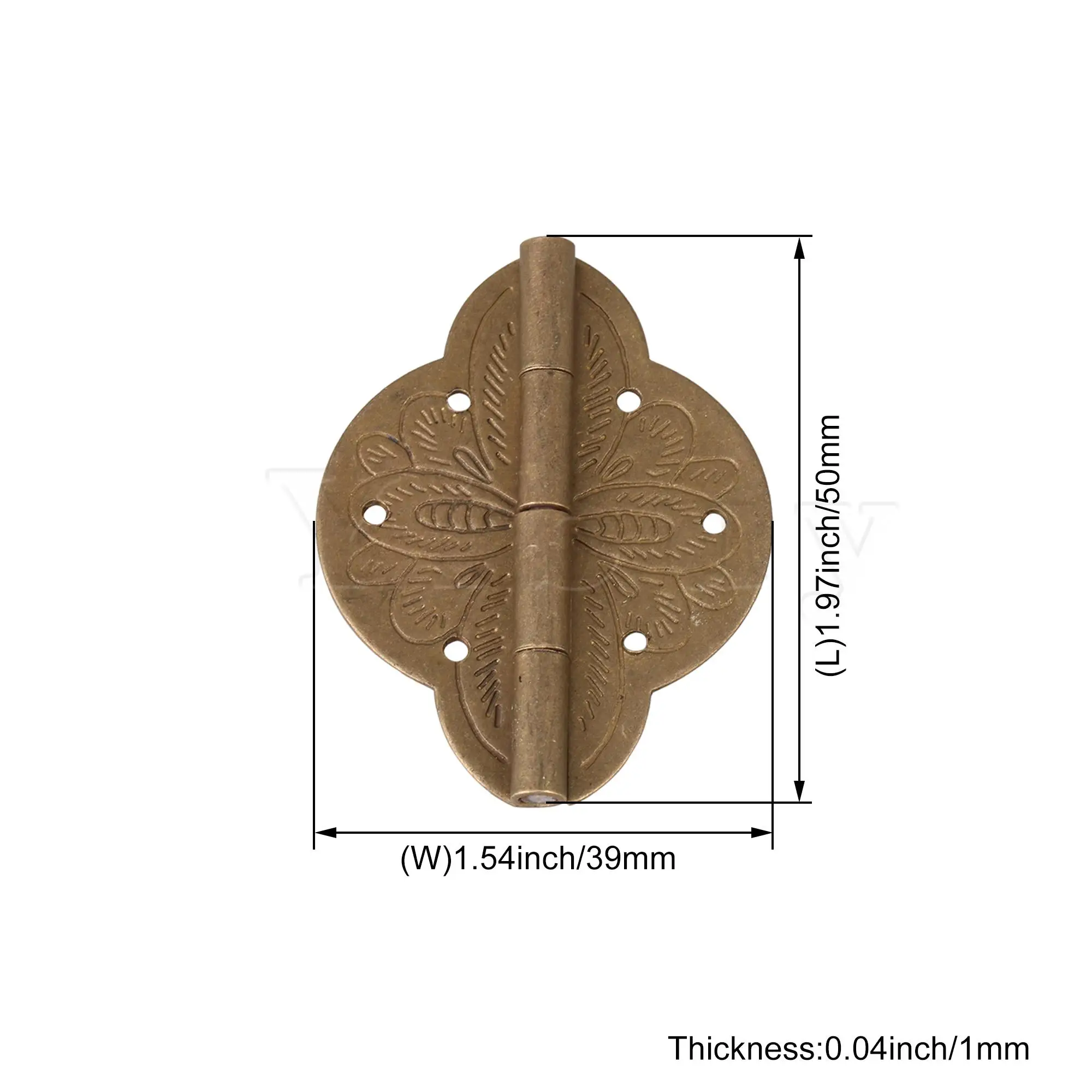 

Antique Copper Cabinet Hinges Pattern CYF230 5 x 3.9cm Pack of 4 Screws