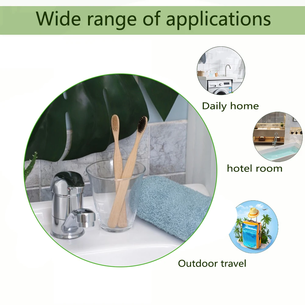 Бамбуковая зубная щетка с мягкой щетиной для гигиены полости рта Экологичная