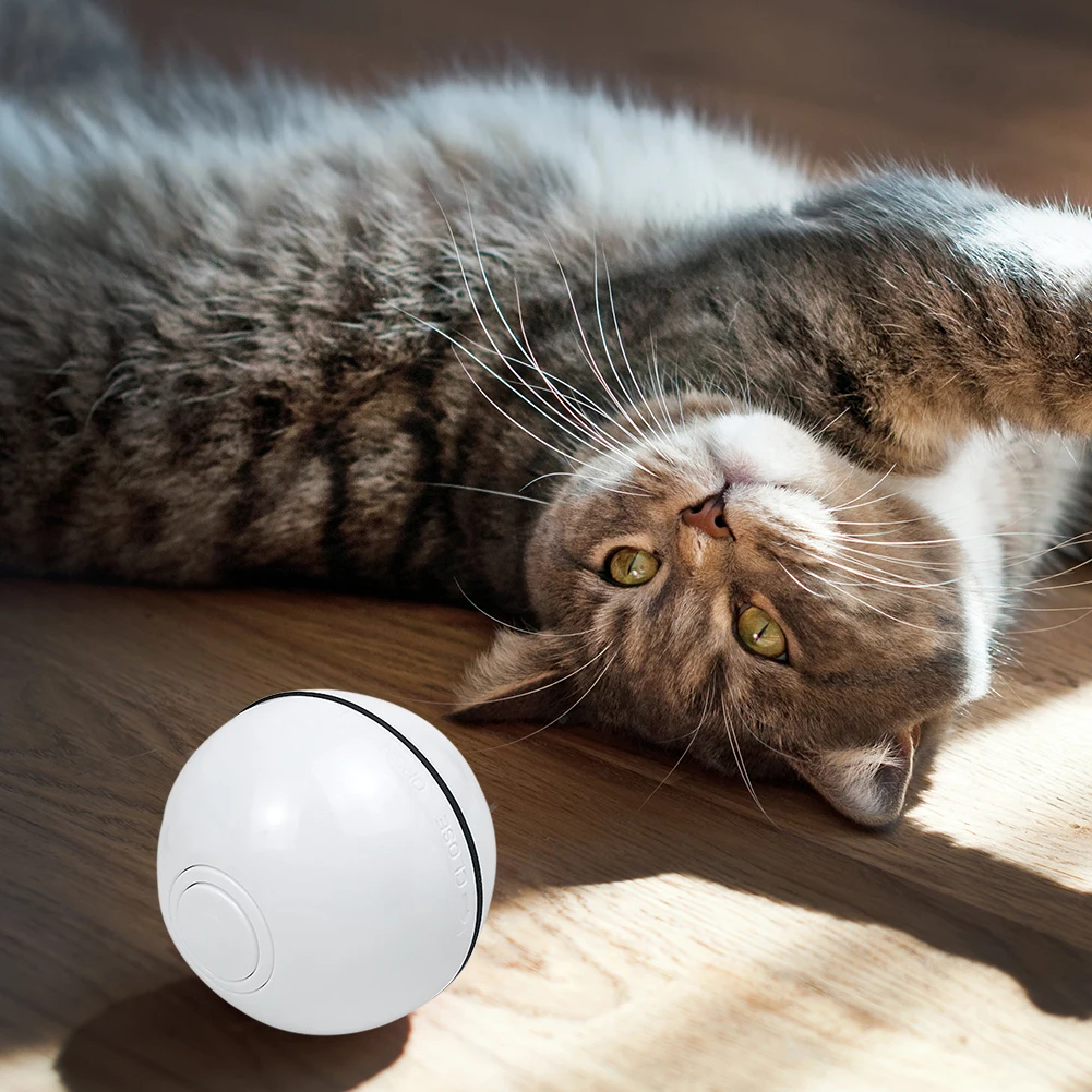 

Electric Rolling Ball Cat Toy Rotate Laser Magic Kitten 360 Degrees Automatically Playing Training Funny Chewing Ball