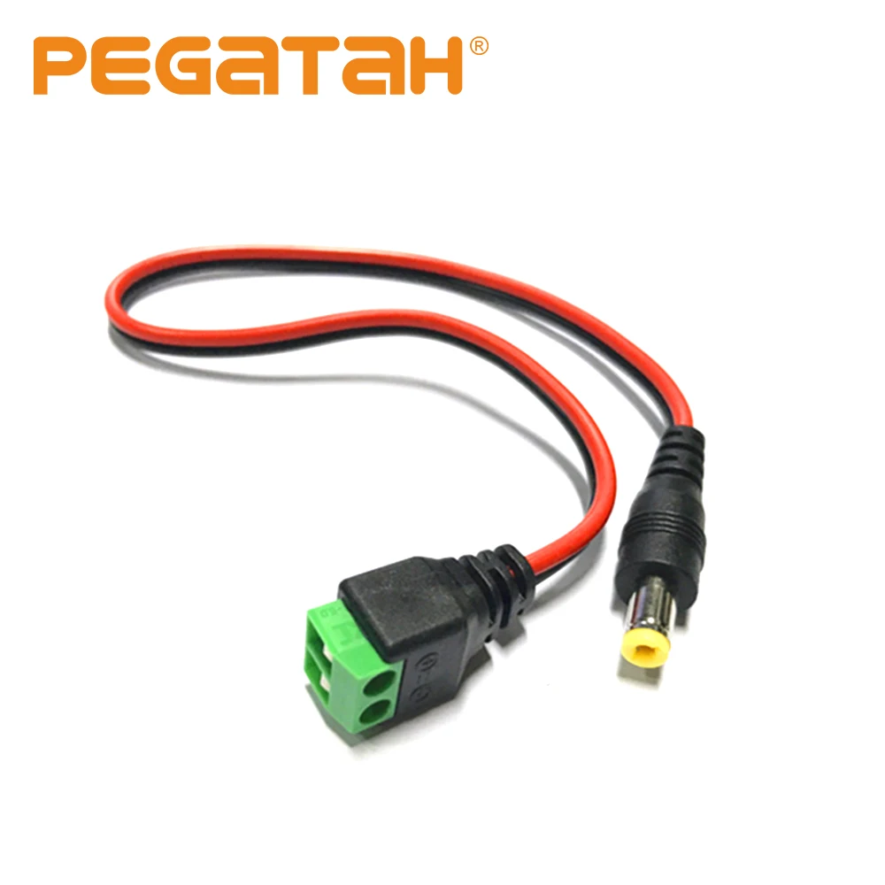 

Male DC POWER pigtail upgrade and terminal JACK 2.1 * 5.5 mm connector, suitable for security surveillance camera party lighting