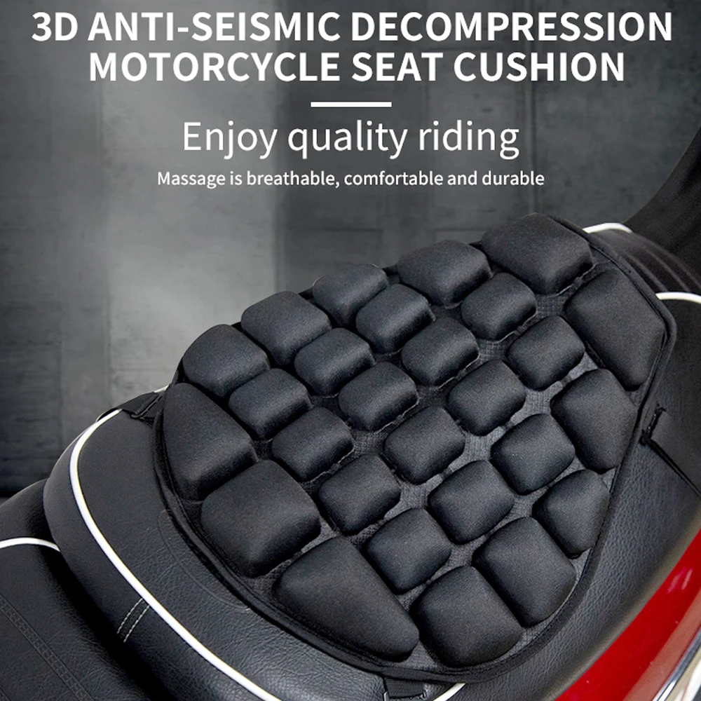 

New 3D Air Pad Motorcycle Cushion Cool Seat Cover Seat Sunscreen Mat Heat Dissipation Inflatable Decompression Motor Air Cushion