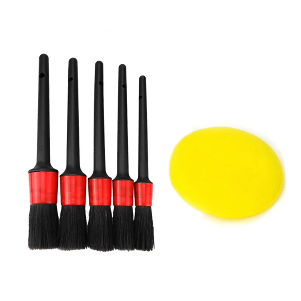 

6Pcs Brushes Black & Red Brush Detail Detailing Emblems Engine BRAND NEW