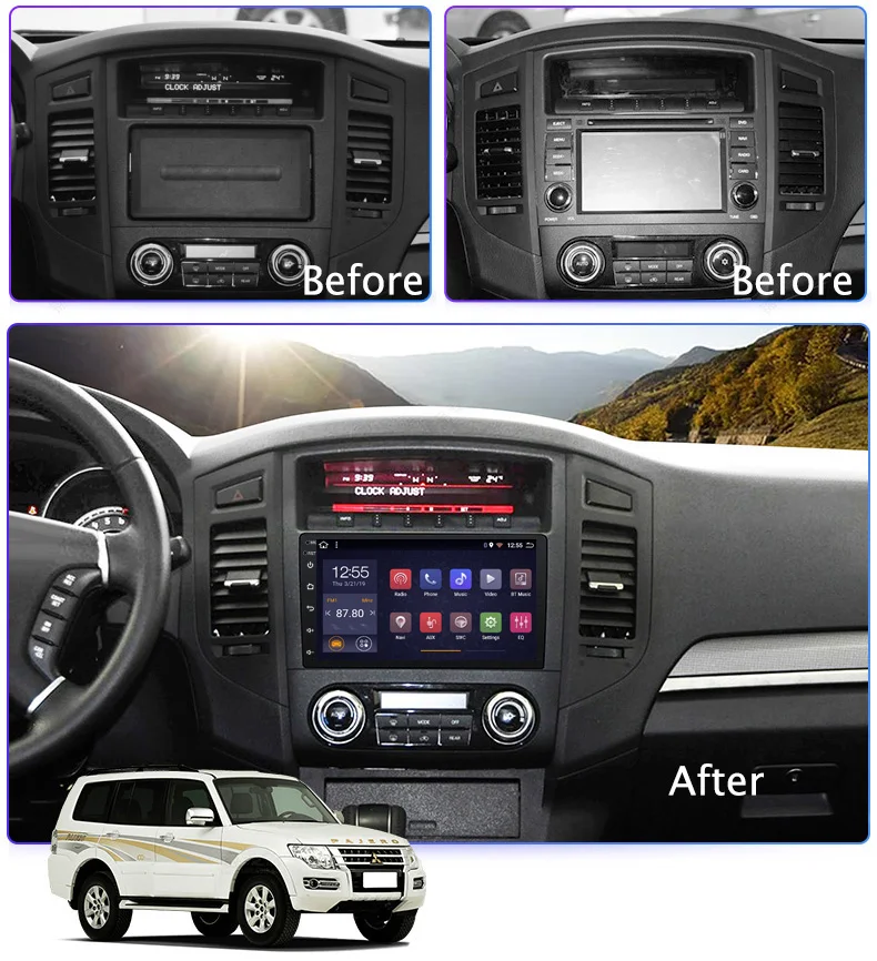 2G ram 32G rom 9 дюймов Android 8 1 Автомобильная dvd навигационная система для Mitsubishi Pajero 2006 2011