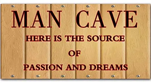 

Original Retro Design Man Cave Here is the Source of Passion Wood Signs Wall Art|Natural Wooden Board Print Poster Wall