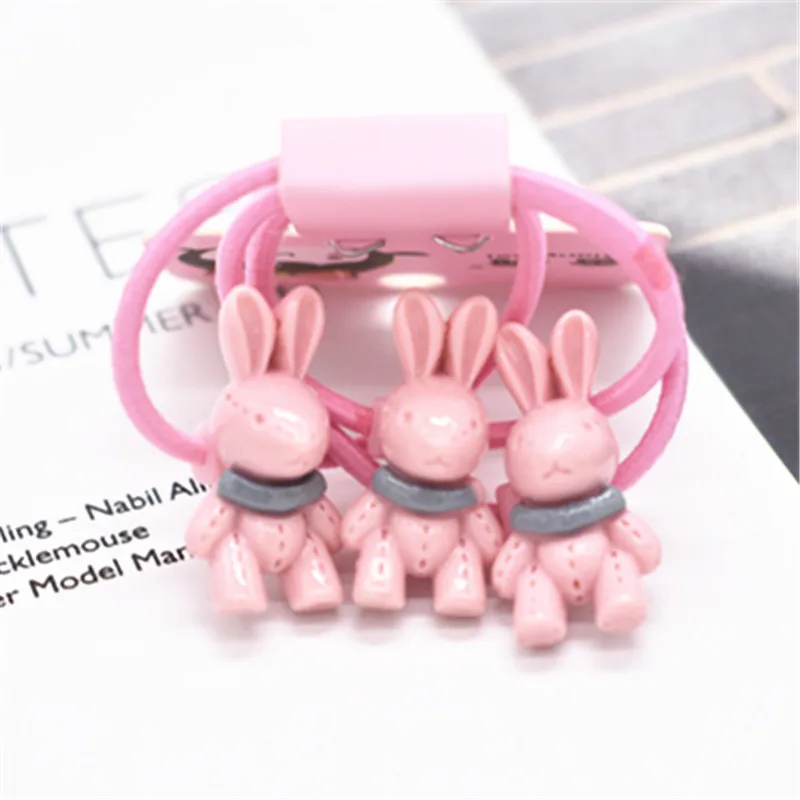 3PCS Koreaanse Acryl Animal Konijn Haar Tie Kids Hart Elastieken Elastiekjes Haaraccessoires Meisje Gift Mini Elastische t | Аксессуары