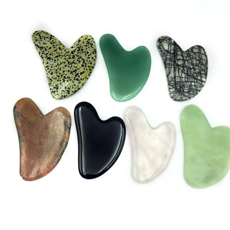 

Natural Jade Guasha Board Scraching Facial Eyes Scraping SPA Massage Tool Health Care Beauty Acupoints Plate Massager