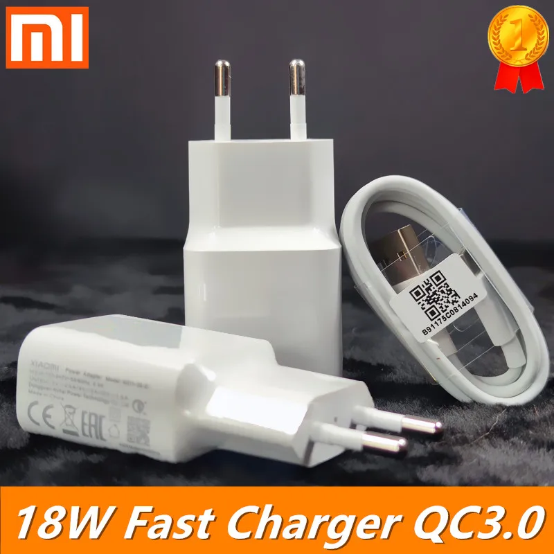 

xiaomi fast charger 18W USB QC3.0 charger Type C Micro USB cable For xiaomi Redmi note 7 8 se 9s MI 6 mi 3 4 5 redmi