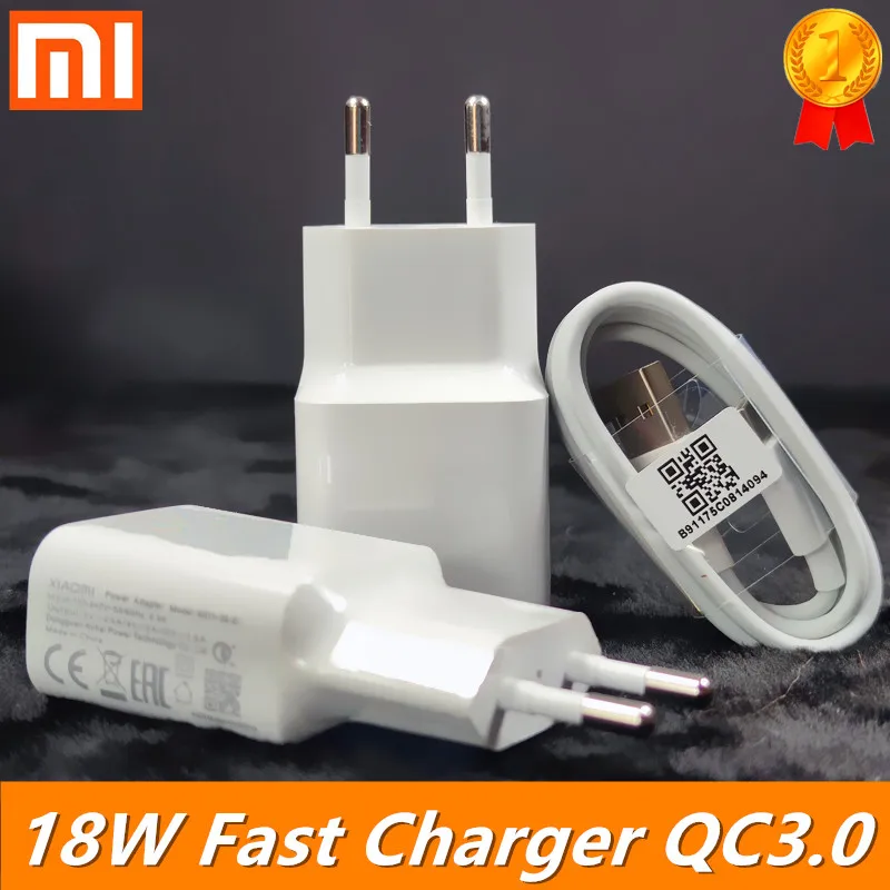 Быстрое зарядное устройство xiaomi 18 Вт USB QC3.0 Type C кабель Micro для Redmi note 7 8 se 9s MI 6 mi 3 4 5