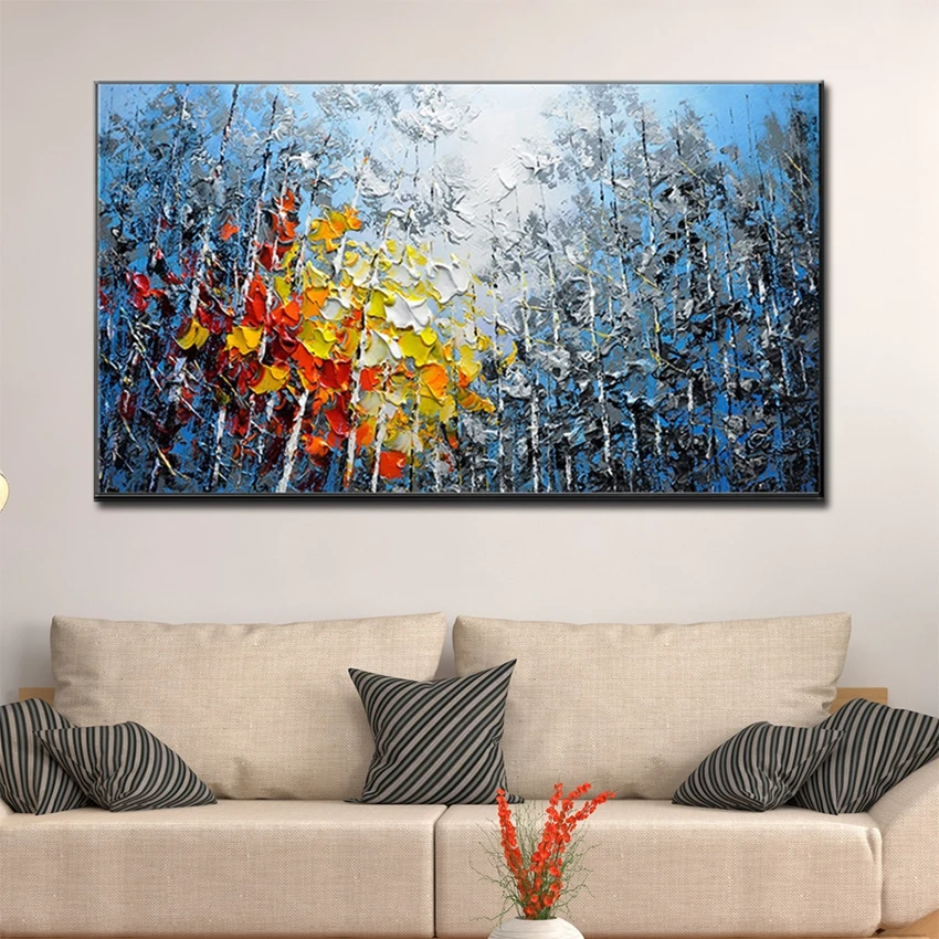 Объемный толстый нож картина маслом в лесу для холста ручной работы дерево холст