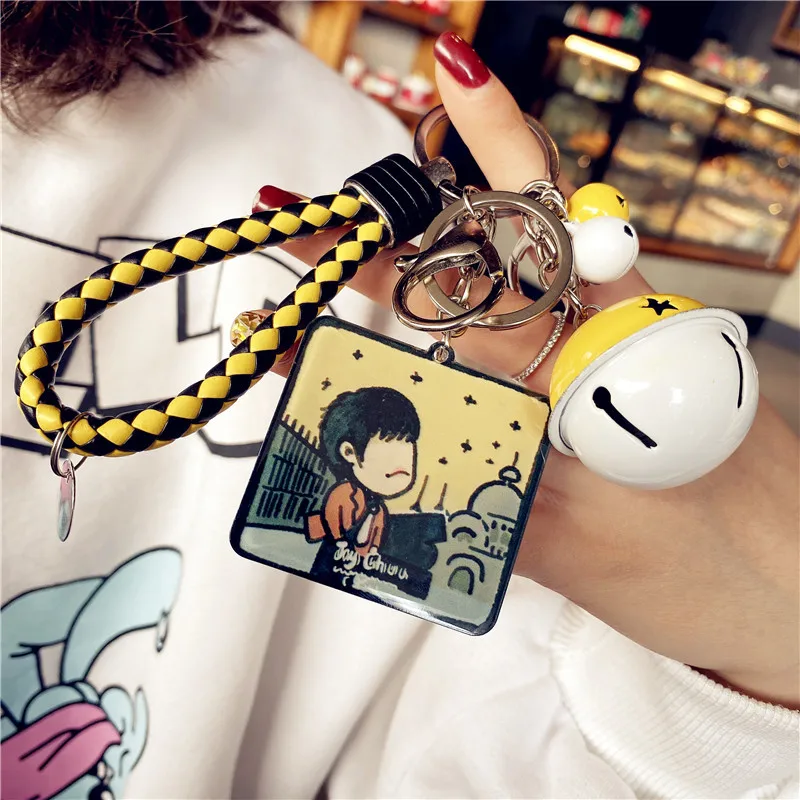 

Hand-Painted Jay Chou Keychain Creative Fashion Bag Pendant Car Key Accessories Couple's Charm Lovely Keyring New Product Gift