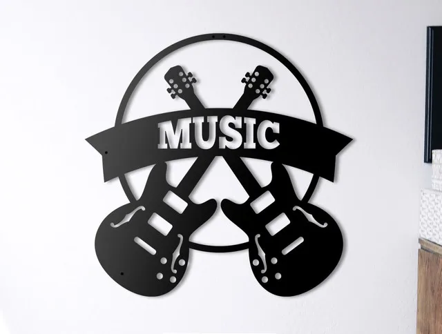 

METAL WALL DECOR AND ART, ROCK MUSIC GUITAR, METAL ART DECOR HOME OFFICE DECORATION BEDROOM LIVING ROOM DECOR