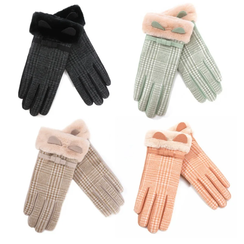 

Four Patterns Womens Winter Warm Touchscreen Gloves Thermal Soft Lining Elastic Cuff Texting Heated Glove