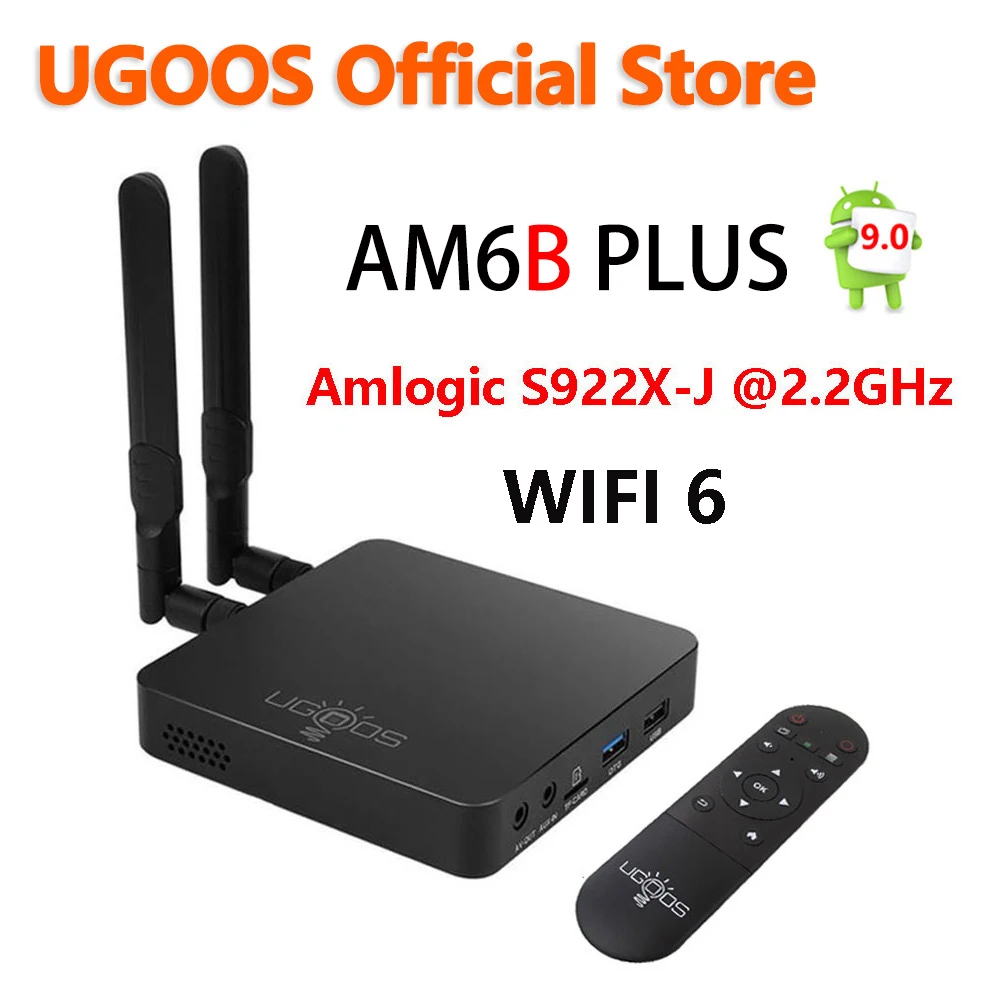 ТВ приставка UGOOS обновленная версия AM6B Plus Android 9 0 4 Гб DDR4 32 ГБ Amlogic S922X J 2 4G 5G Wi Fi 6 1000M LAN