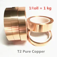 1KG/Roll Pure T2 Copper Cu Metal Sheet Copper Belt Copper Strap 99.9% pure Cu Thickness 0.1mm/0.2mm/0.3mm/0.4mm/0.5mm