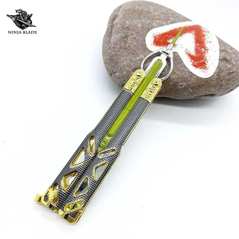 Apex Legends Octane Balisong нож-бабочка неточенная Металлическая Модель дисплея только для