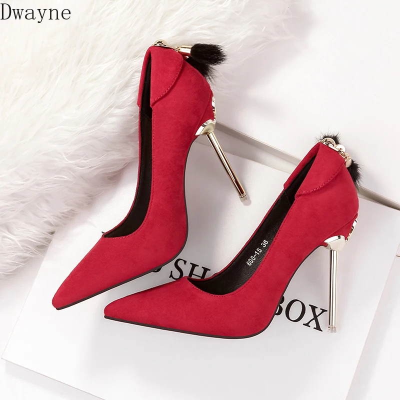 Новинка весны 2019 черные пикантные тонкие туфли на высоком каблуке с острым