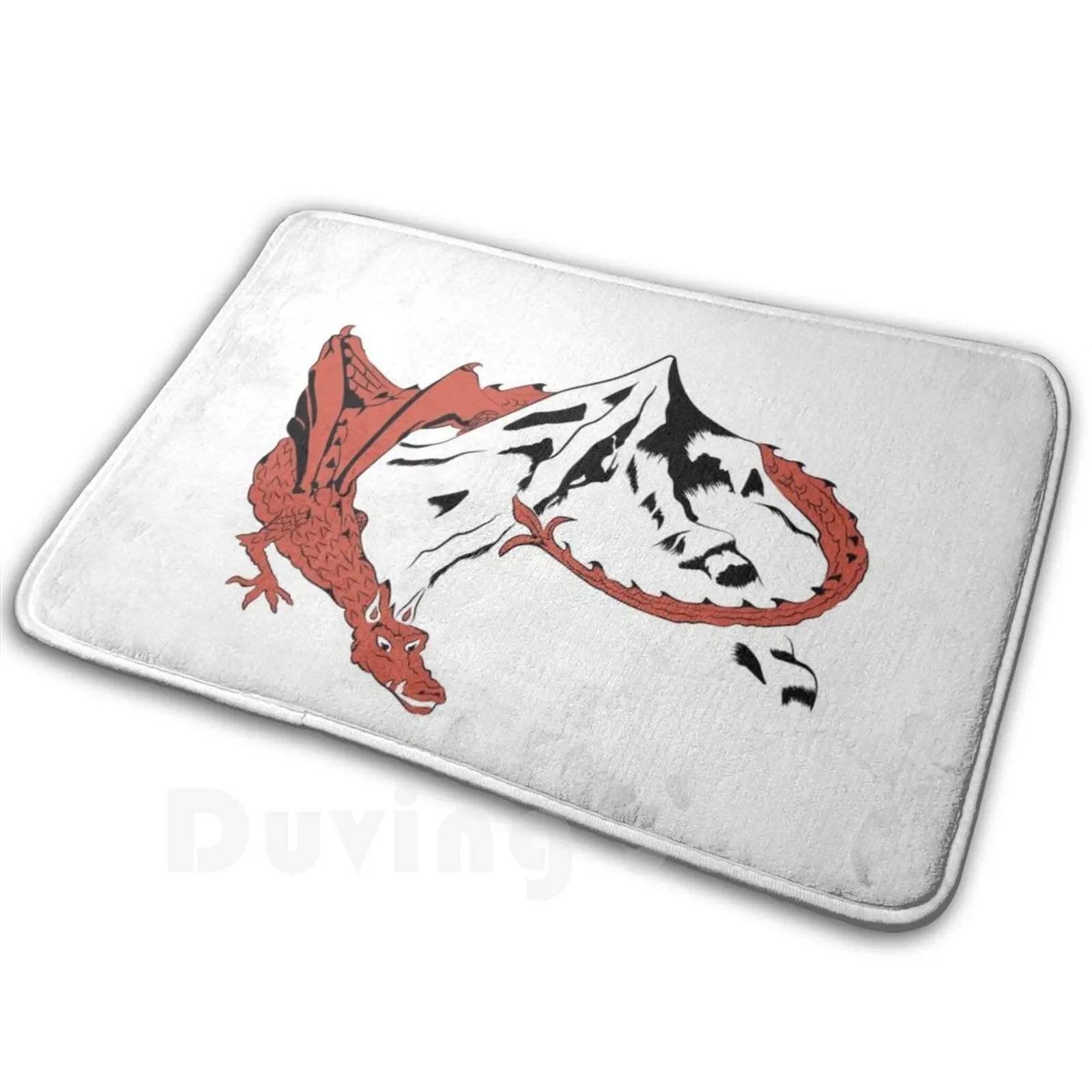 Красная искусственная подстилка мягкая с изображением героев мультфильма