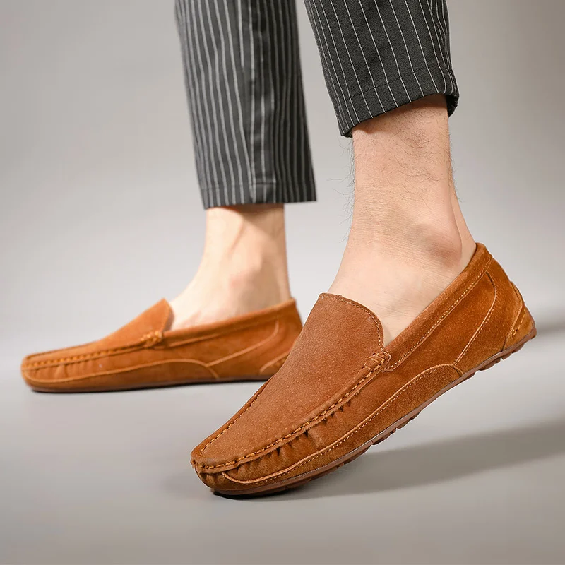 

Flats Spring Men Autumn Breathable Shoes Shallow Casual Men Loafers Moccasins Man Driving Shoes Slip on Fashion Peas Shoes Men