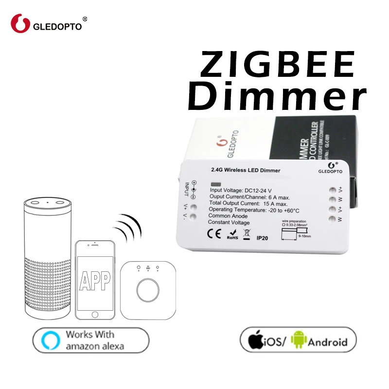 Светодиодный контроллер ZIGBEE Zll умная Беспроводная светодиодная лампа 12 В 24