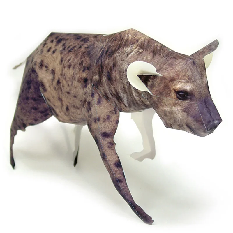 Spotted Hyena Dog Origami Art Mini Cute 3D Paper Model Paper