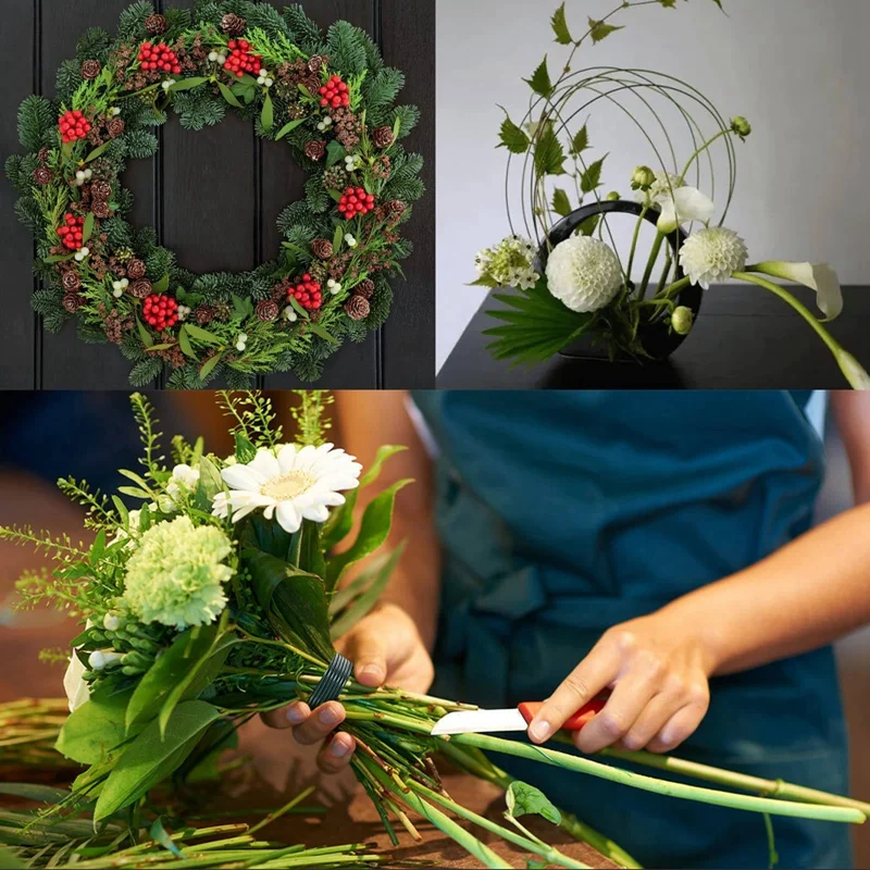 

3 Pack Floral Wire Flexible Green Wire Paddle Wire for Crafts Christmas Wreaths Tree and Floral Flower Arrangements