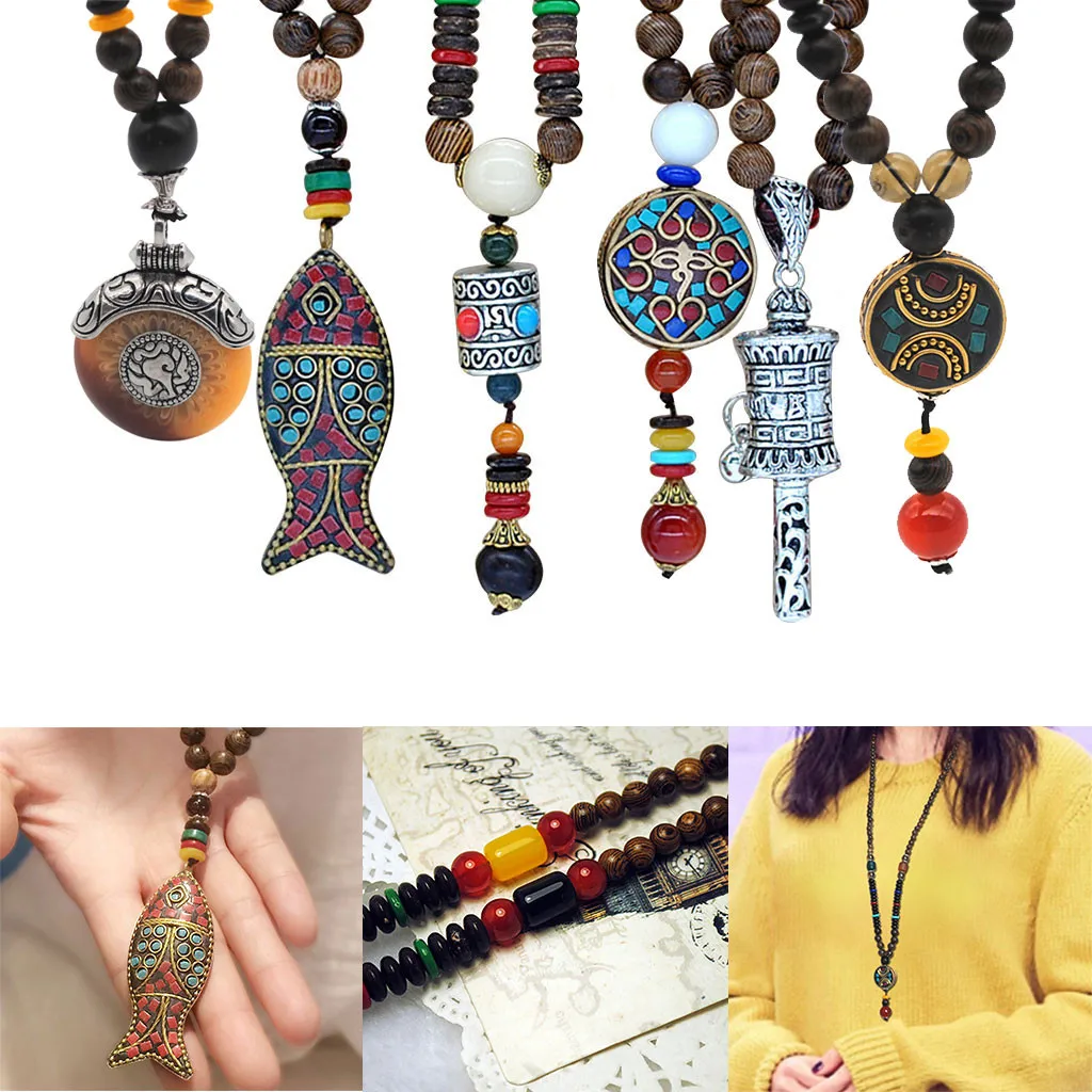 Женское Ожерелье буддийский непальский бусина мала подвесные женские украшения