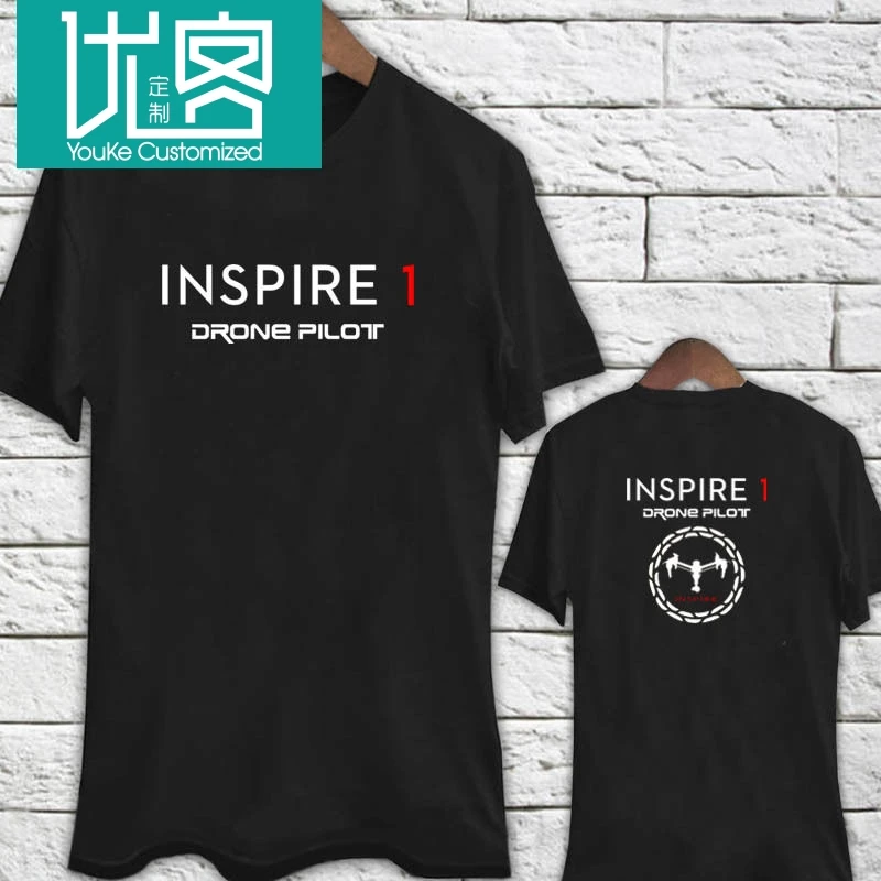 Новинка INSPIRE 1 DRONE PILOT DJI черная футболка с круглым вырезом модная повседневная