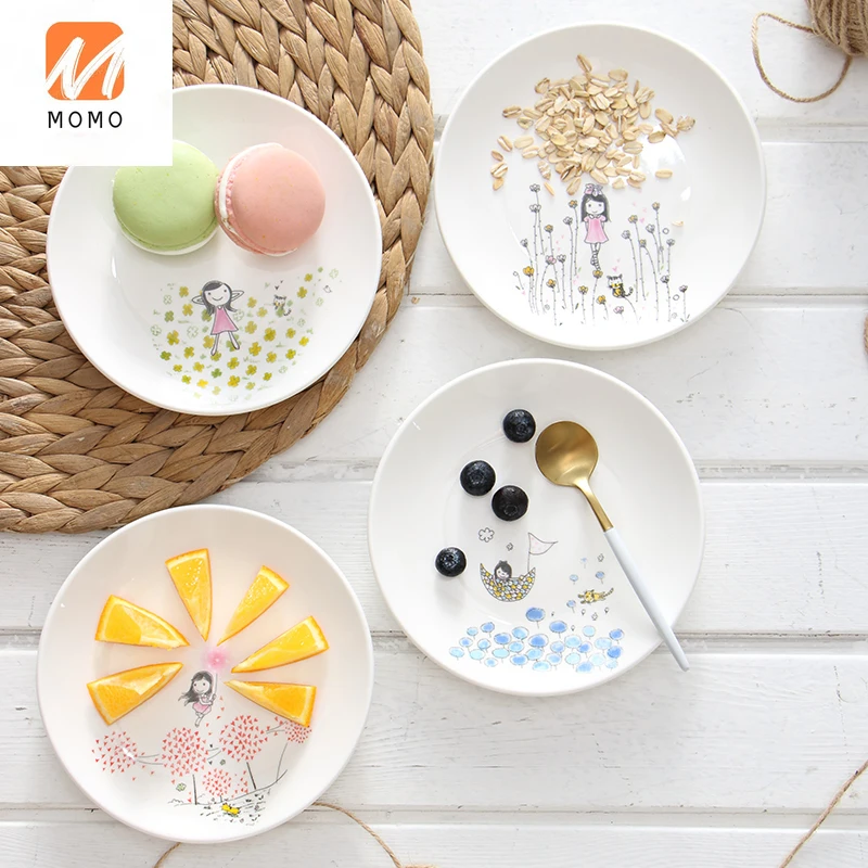 

Creative Cartoon Plate Ceramic Plate Cartoon Plate Bone Dish Spit Side Plate Household Dinner Plate Dim Sum Plate Cake Plate