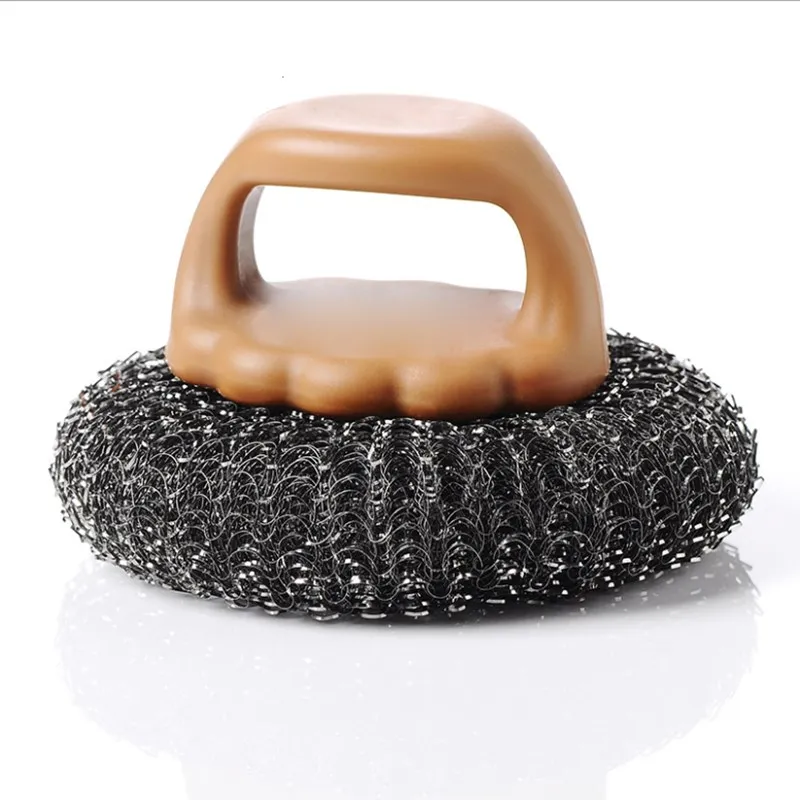 Японская кухонная щетка для чистки кастрюль из нержавеющей стали со стальными