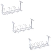 3 pack under desk cable management tray 12 6 x 6 7 inches cable organizer for wire management sturdy metal wire cable promotion