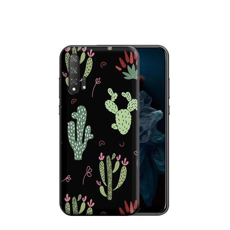Силиконовый чехол Plants Cactus Banana Leaves для Huawei Honor V30 30 8 8A 8X 8C 9 9X 10 Note View 20 20S Pro Lite|Бамперы|