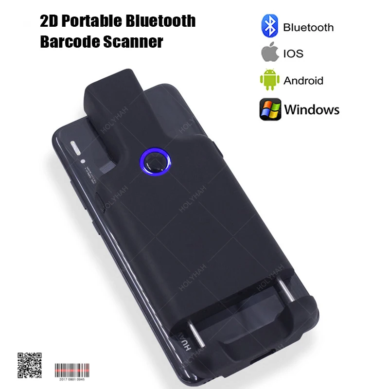 

Портативный Bluetooth сканер штрих-кода и внешний аккумулятор, устройство для чтения штрих-кодов для телефона, матрица данных, 1D 2D сканер QR, Android ...