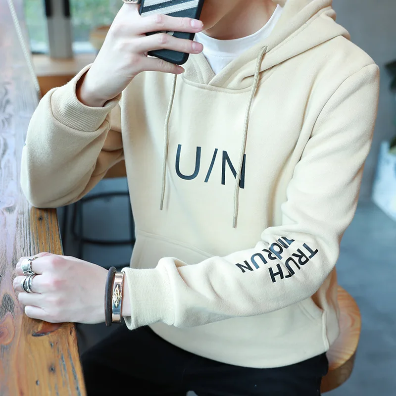 

2020 Spring And Autumn New Style MEN'S Wear Solid Color Hoodie Men's Popular Hoodie Logo Customizable Printed Office M-3XL