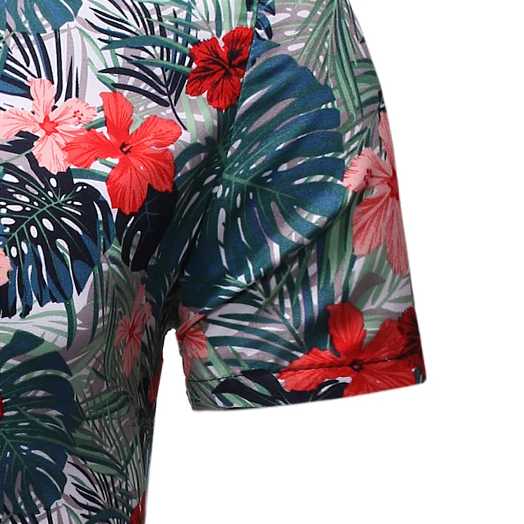 Рубашка camisa masculina мужские рубашки chemise homme уличная рубашка для мужчин Гавайский принт Пляжная с коротким рукавом рубашка мужская Z4