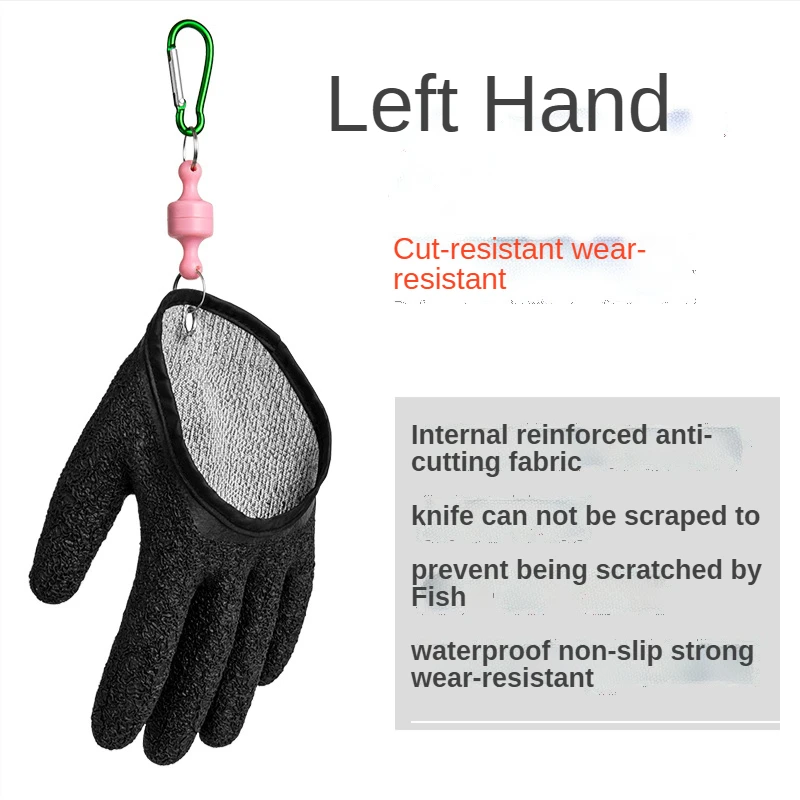 

1Pcs Fishing Catching Gloves Protect Hand from Puncture Scrapes Fisherman Professional Catch Fish and with Magnet Release