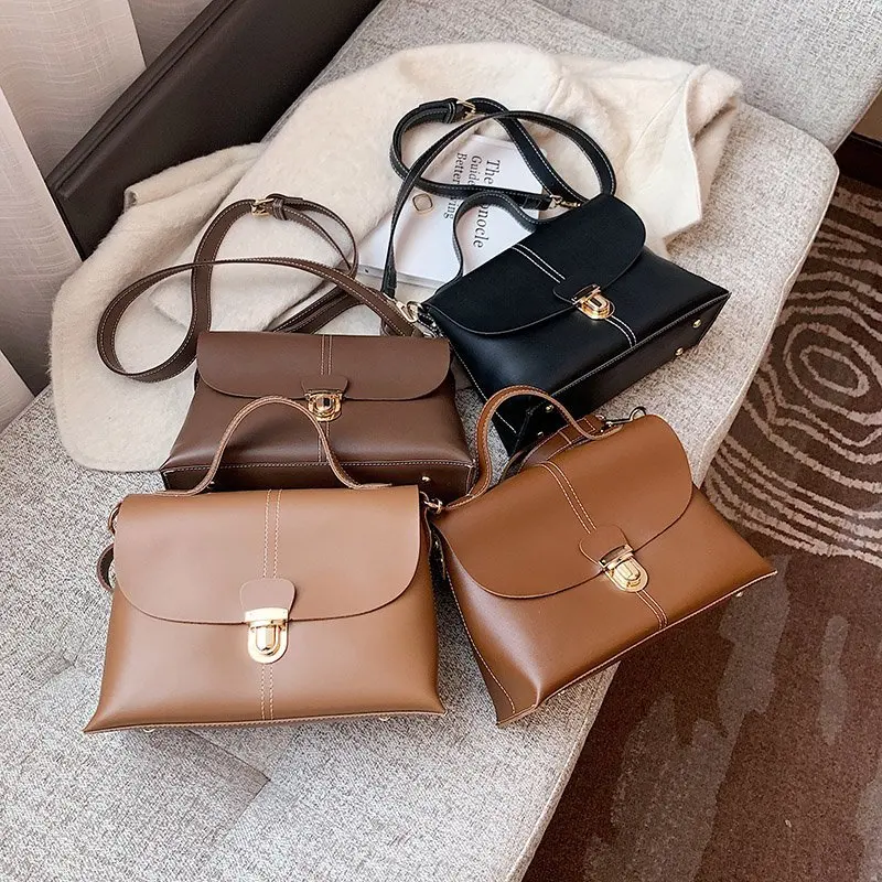 

Simple Designer Female Small Tote Bags 2021 Winter PU Leather Women's Trend Branded Handbag Shoulder Crossbody Bag Bolsos Sac