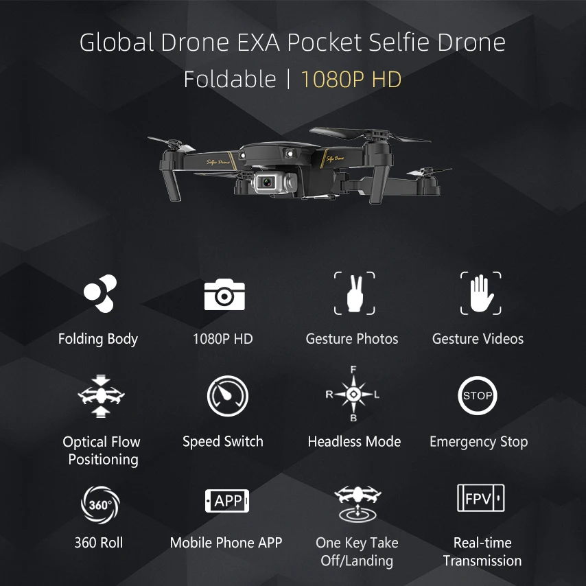 Глобальный беспилотный GD98 EXA Дрон с HD камерой 1080P живое видео X Pro RC Вертолет FPV