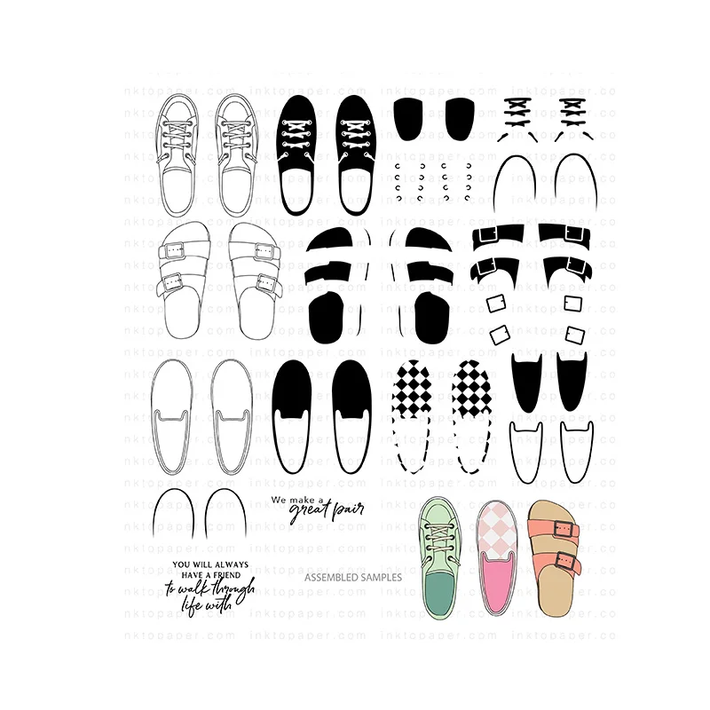 

Beach Shoes Summer Slippers Stamps And Dies New Arrival 2021 Scrapbook Diary Decoration Stencil Embossing Template Make Albums
